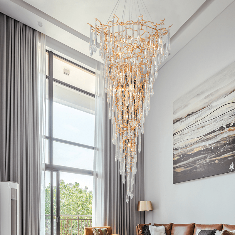 Cecily Crystal Branch Chandelier H 94.49" - Zelno Lighting