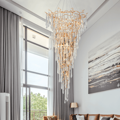 Cecily Crystal Branch Chandelier H 94.49" - Zelno Lighting