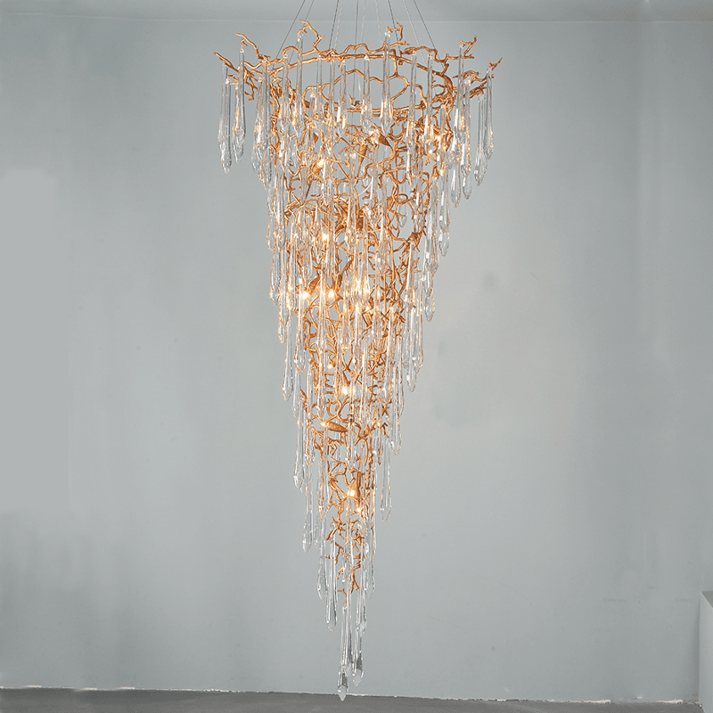 Cecily Crystal Branch Chandelier H 94.49" - Zelno Lighting