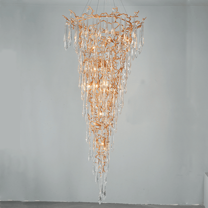 Cecily Crystal Branch Chandelier H 94.49" - Zelno Lighting