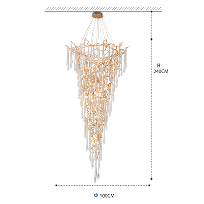 Cecily Crystal Branch Chandelier H 94.49" - Zelno Lighting