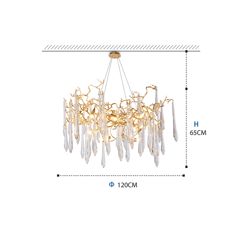 Cecily Modern Crystal Branch Chandelier - Zelno Lighting