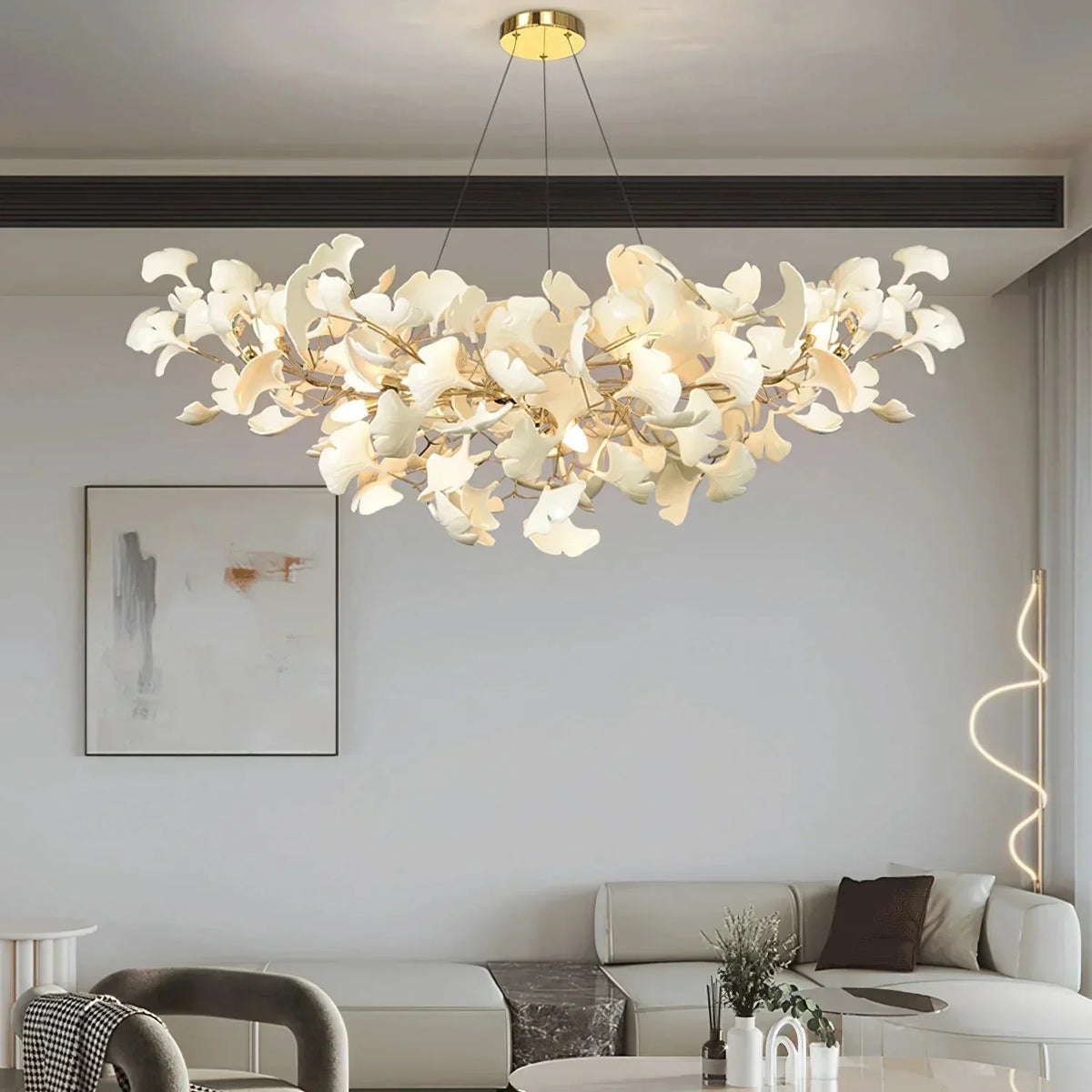 Ceramic Gingko Chandelier B - zelnolighting