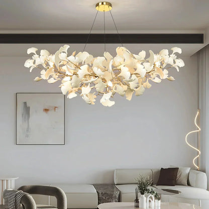 Ceramic Gingko Chandelier B - zelnolighting