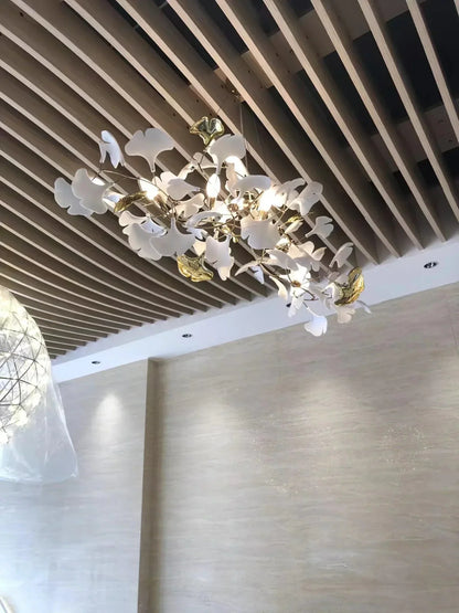 Ceramic Gingko Chandelier B - zelnolighting