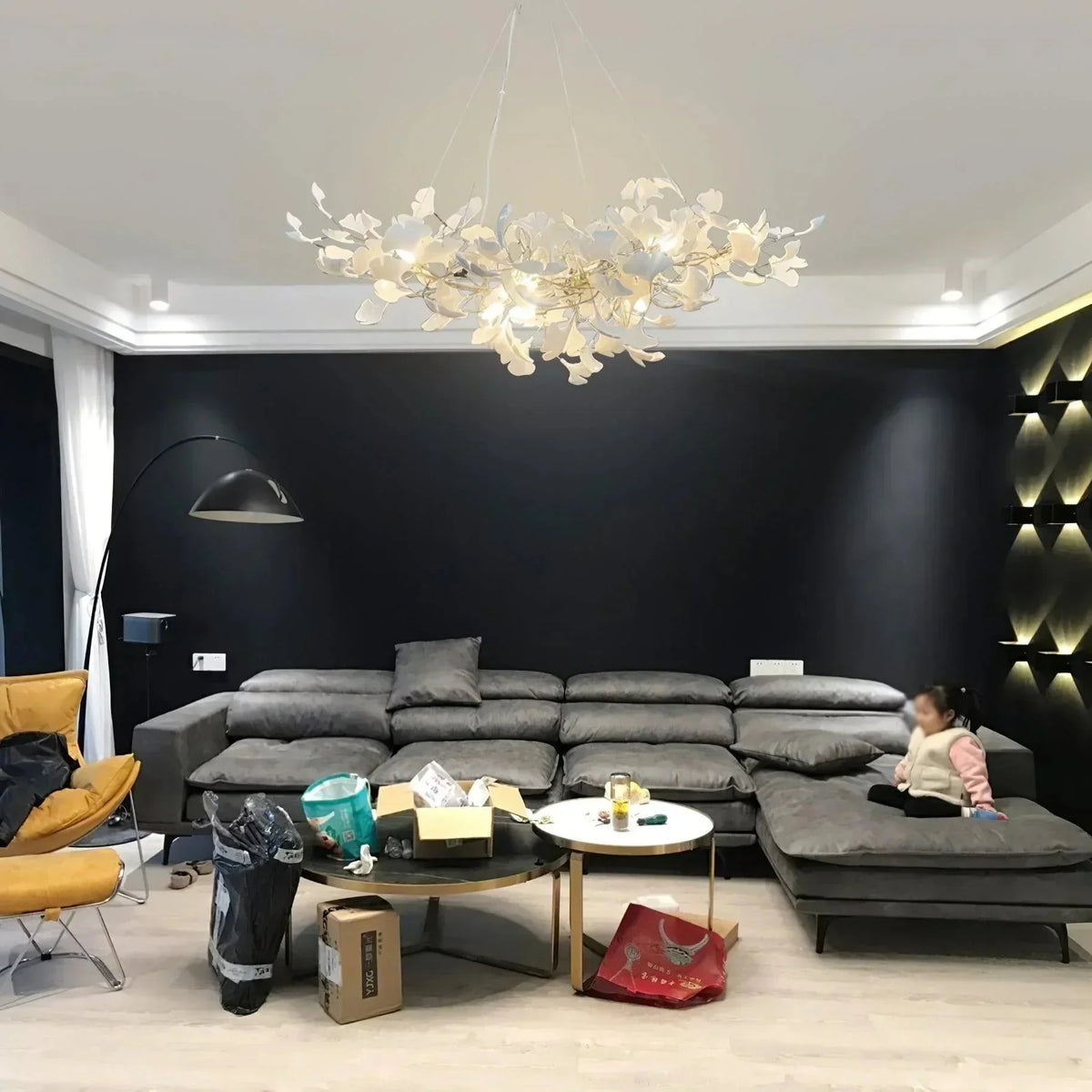 Ceramic Gingko Chandelier B - zelnolighting