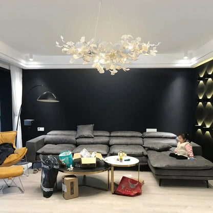 Ceramic Gingko Chandelier B - zelnolighting