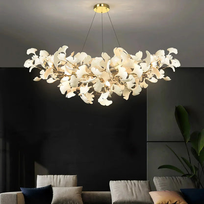 Ceramic Gingko Chandelier B - zelnolighting