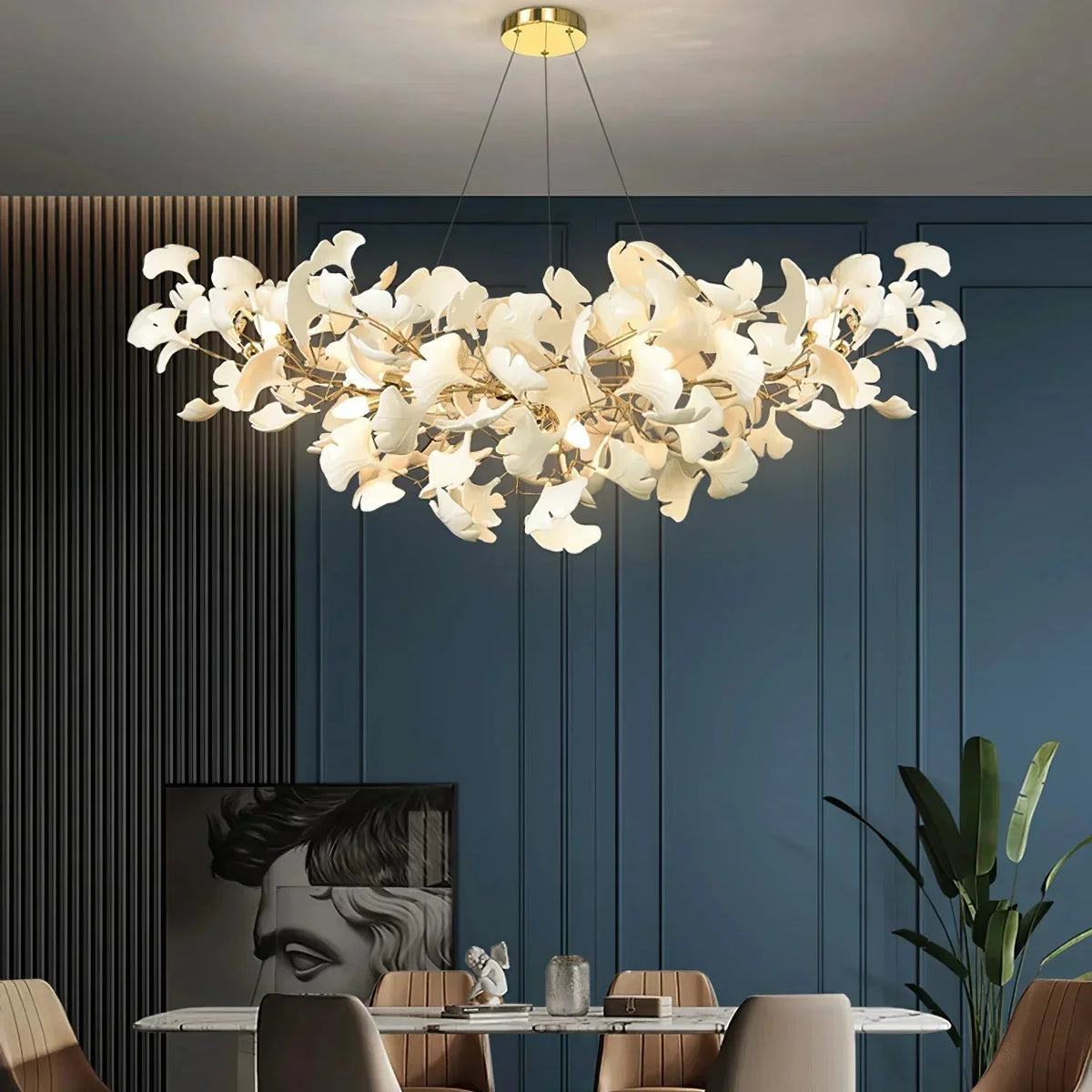 Ceramic Gingko Chandelier B - zelnolighting