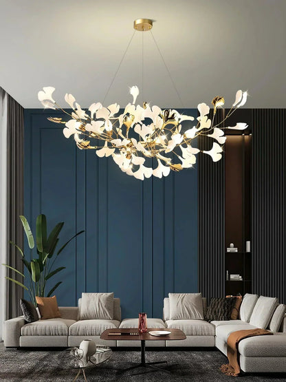 Ceramic Gingko Chandelier B - zelnolighting