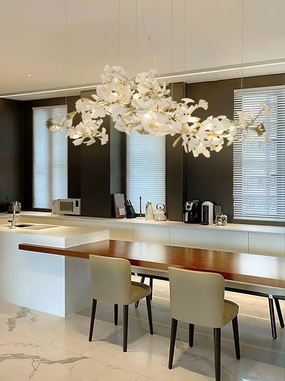 Ceramic Gingko Chandelier B - zelnolighting