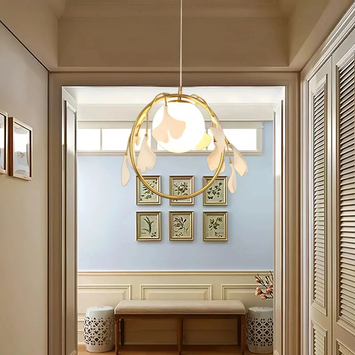 Ceramic Gingko Pendant Lamp - Zelno Lighting