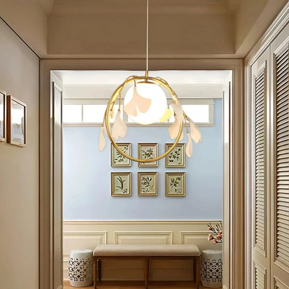 Ceramic Gingko Pendant Lamp - Zelno Lighting