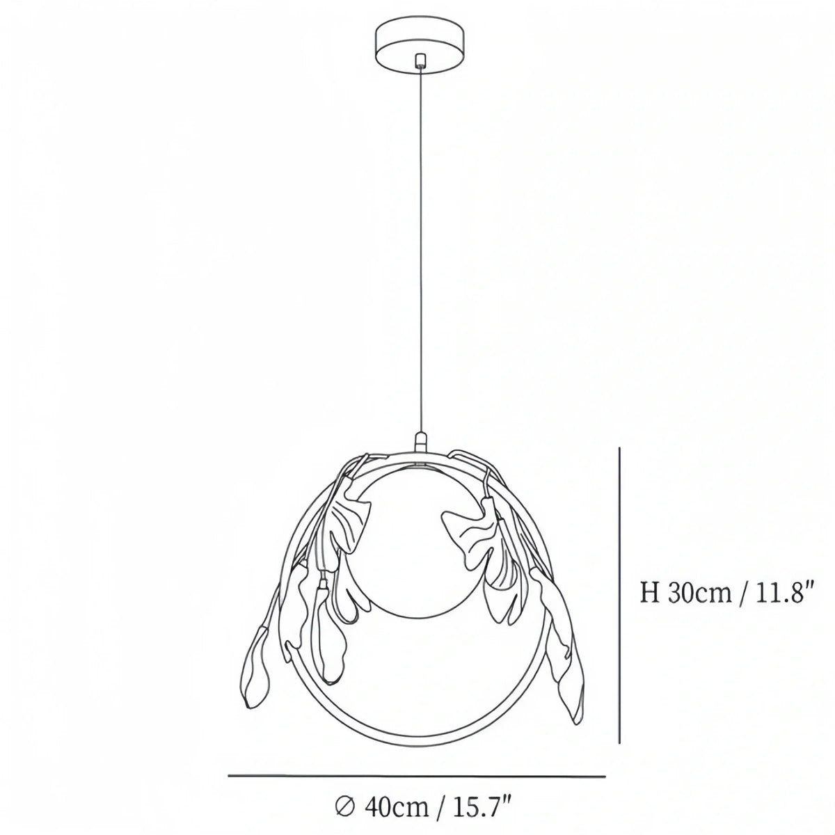 Ceramic Gingko Pendant Lamp - Zelno Lighting