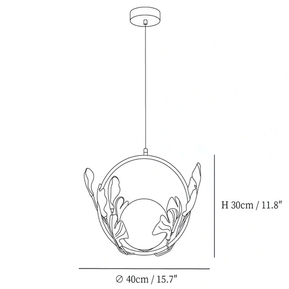 Ceramic Gingko Pendant Lamp - Zelno Lighting