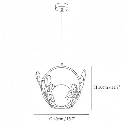 Ceramic Gingko Pendant Lamp - Zelno Lighting