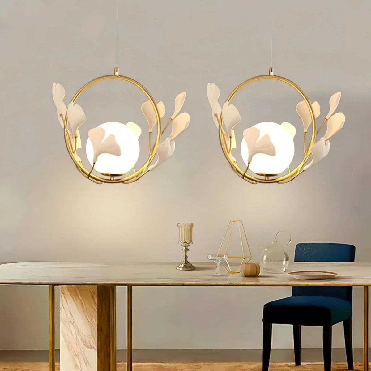 Ceramic Gingko Pendant Lamp - Zelno Lighting