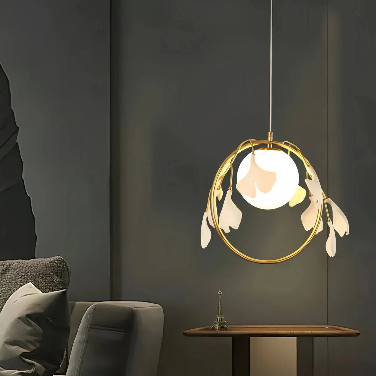 Ceramic Gingko Pendant Lamp - Zelno Lighting