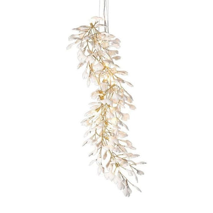 Ceramic Gingko Staircase Branch Chandelier - Zelno Lighting