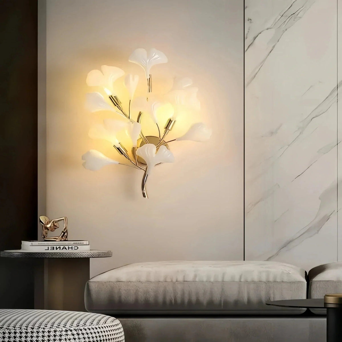 Ceramic Gingko Wall Lamp - Zelno Lighting