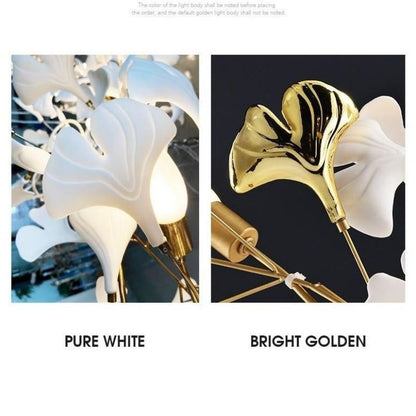Ceramic Ginkgo Branch Chandelier Light - Zelno Lighting