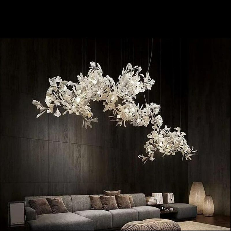 Ceramic Ginkgo Branch Chandelier Light - Zelno Lighting