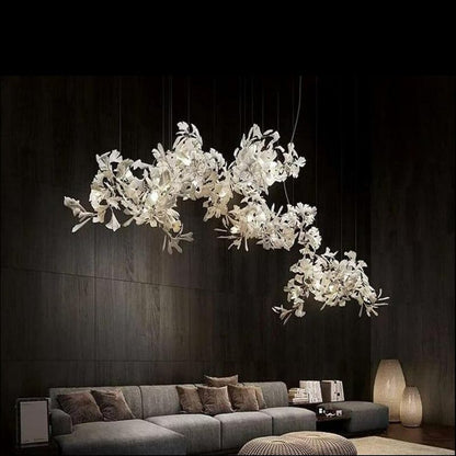Ceramic Ginkgo Branch Chandelier Light - Zelno Lighting