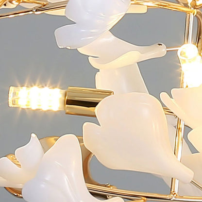 Ceramic Ginkgo Cascading Chandelier - Zelno Lighting