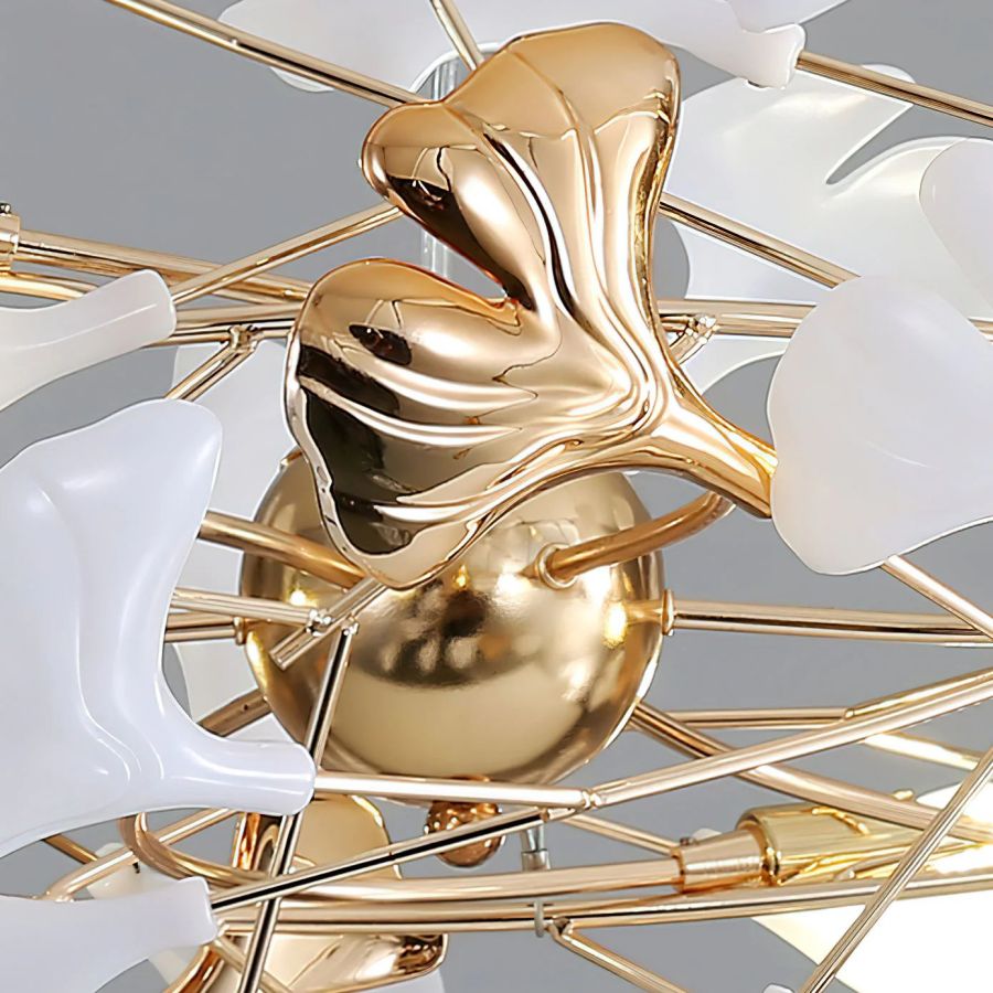 Ceramic Ginkgo Cascading Chandelier - Zelno Lighting