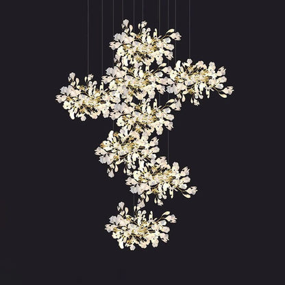 Ceramic Ginkgo Cascading Chandelier - Zelno Lighting