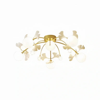 Ceramic Ginkgo Glass Ceiling Lamp - Zelno Lighting