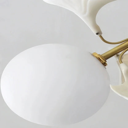 Ceramic Ginkgo Glass Ceiling Lamp - Zelno Lighting