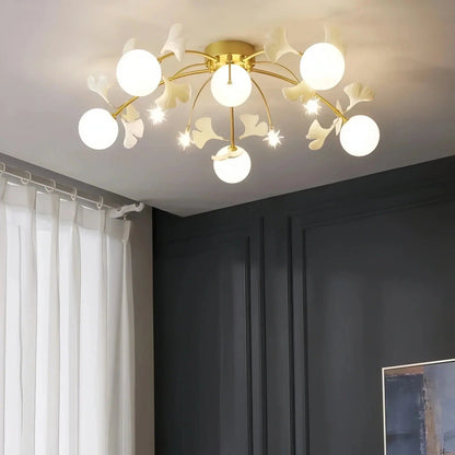 Ceramic Ginkgo Glass Ceiling Lamp - Zelno Lighting