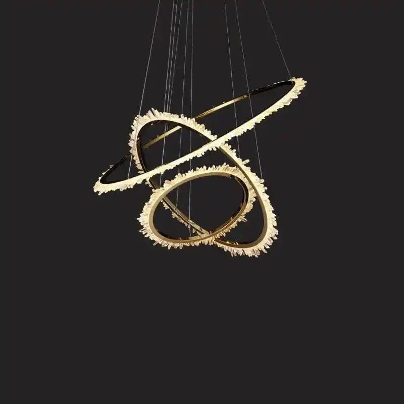 Cervine Modern Rock Crystal Ring Round Chandelier Cluster - Zelno Lighting