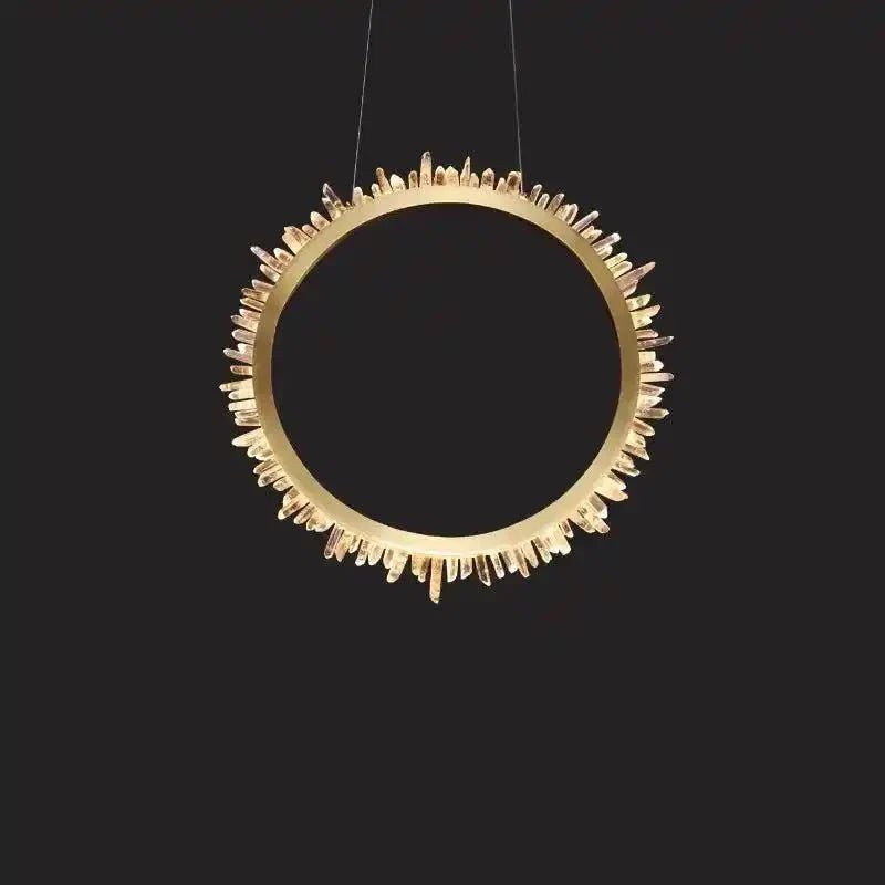 Cervine Modern Rock Crystal Ring Round Chandelier Cluster - Zelno Lighting