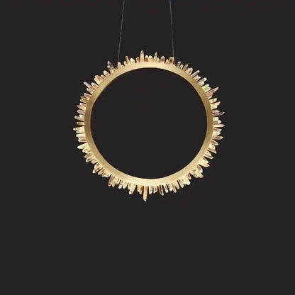 Cervine Modern Rock Crystal Ring Round Chandelier Cluster - Zelno Lighting