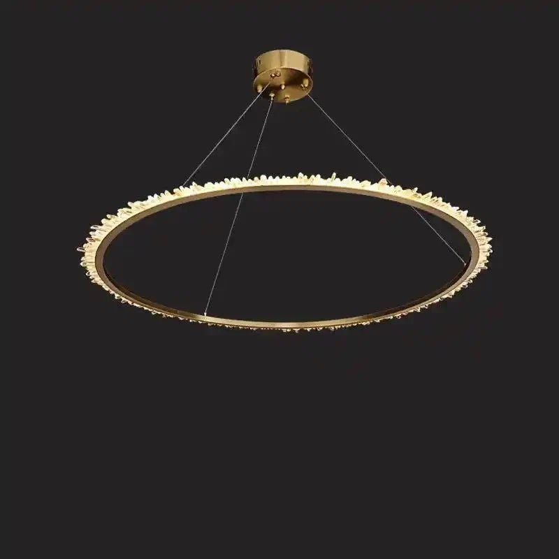 Cervine Modern Rock Crystal Ring Round Chandelier Cluster - Zelno Lighting