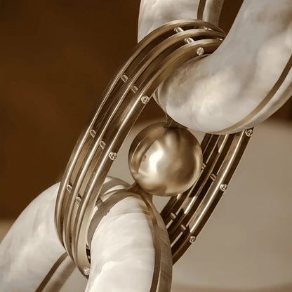 Chain Alabaster Link Chandelier - Zelno Lighting