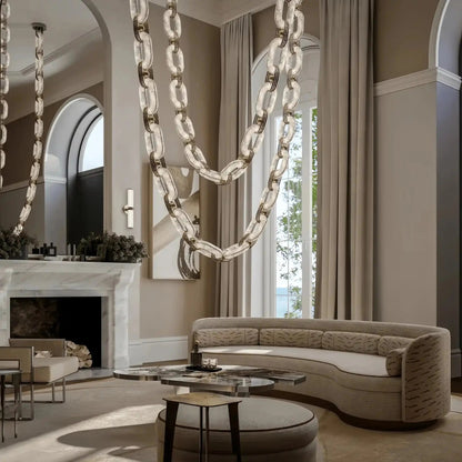 Chain Alabaster Link Chandelier - Zelno Lighting