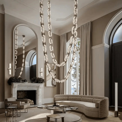 Chain Alabaster Link Chandelier - Zelno Lighting