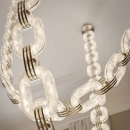 Chain Alabaster Link Chandelier - Zelno Lighting