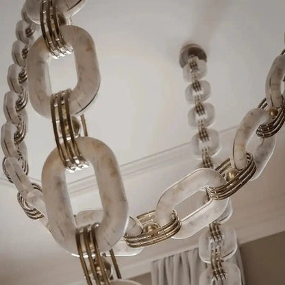 Chain Alabaster Link Chandelier - Zelno Lighting