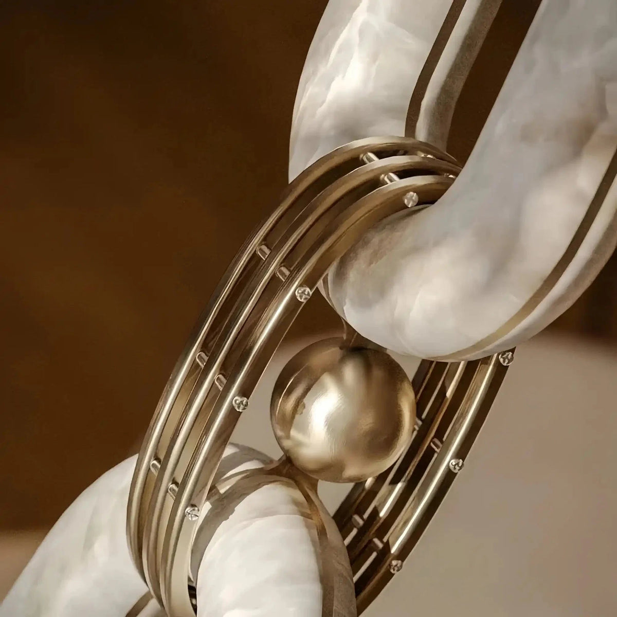 Chain Alabaster Link Chandelier - Zelno Lighting