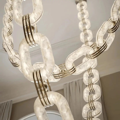 Chain Alabaster Link Chandelier - Zelno Lighting