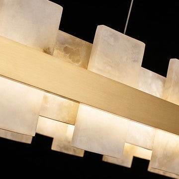 Charlene Marble Gol Modern Chandelier - Zelno Lighting