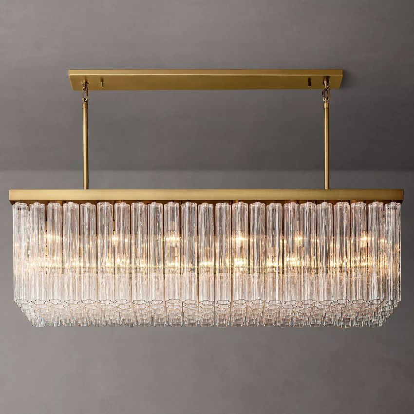 Chelo Rectangle Murano Glass Chandelier - Zelno