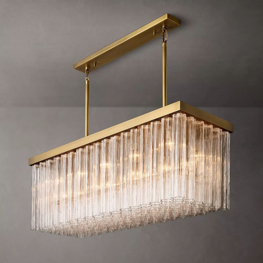 Chelo Rectangle Murano Glass Chandelier - Zelno