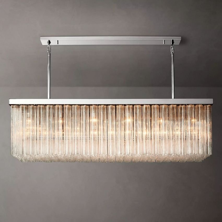 Chelo Rectangle Murano Glass Chandelier - Zelno