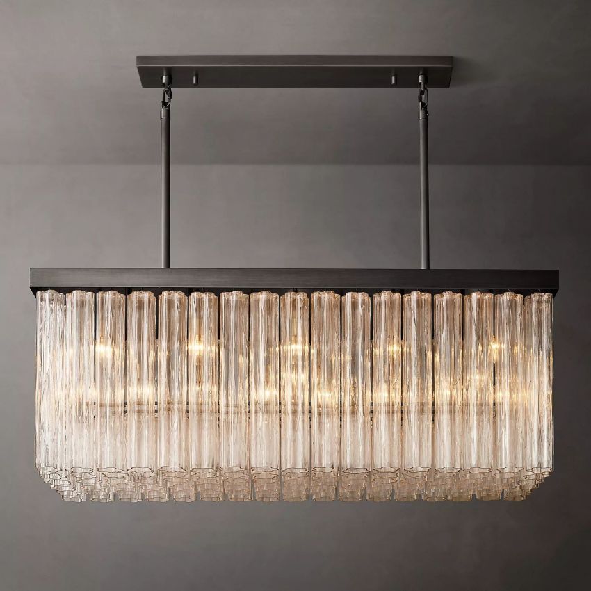 Chelo Rectangle Murano Glass Chandelier - Zelno