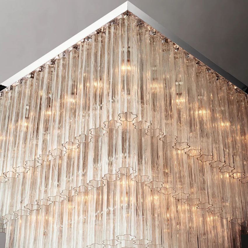 Chelo Square Murano Glass Chandelier 45" - Zelno